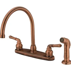 Kingston Brass Water Saving Magellan Centerset Kitchen Faucet with Matching Sprayer