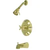 Kingston Brass Water Saving Metropolitan Tub and Shower Faucet with Cross Handles
