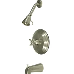 Kingston Brass Water Saving Metropolitan Tub and Shower Faucet with Cross Handles