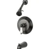 Kingston Brass Water Saving Restoration Tub and Shower Faucet with Porcelain Lever Handles