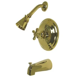 Kingston Brass Water Saving Restoration Tub and Shower Faucet with Cross Handles