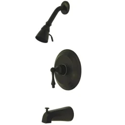 Kingston Brass Water Saving Restoration Tub and Shower Faucet with Lever Handles