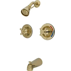 Kingston Brass Water Saving Vintage Tub and Shower Faucet with Pressure Balanced Valve and Dual Handle