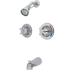 Kingston Brass Water Saving Vintage Tub and Shower Faucet with Pressure Balanced Valve and Dual Handle