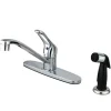 Kingston Brass Water Saving Wyndham Centerset Kitchen Faucet with Single Loop Handle and Side Sprayer