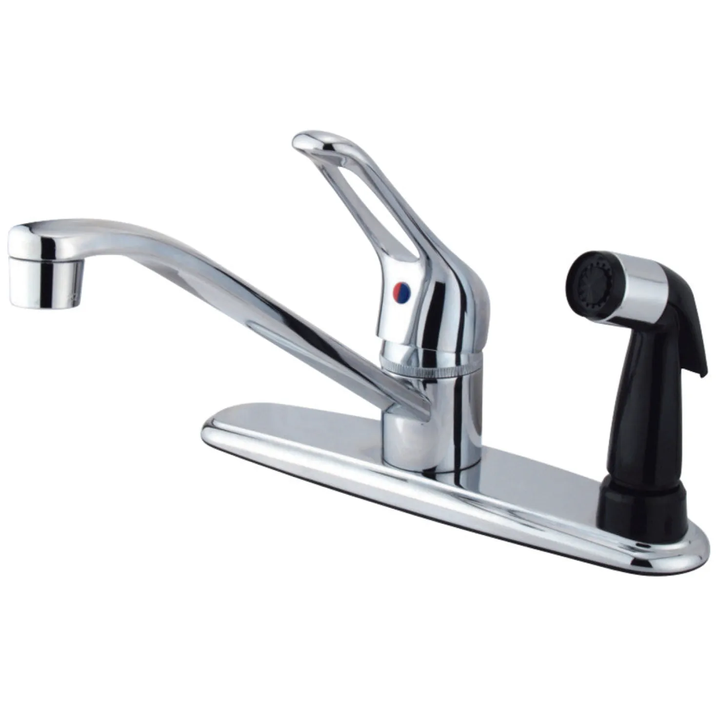 Kingston Brass Water Saving Wyndham Centerset Kitchen Faucet with Single Loop Handle and Deck Sprayer