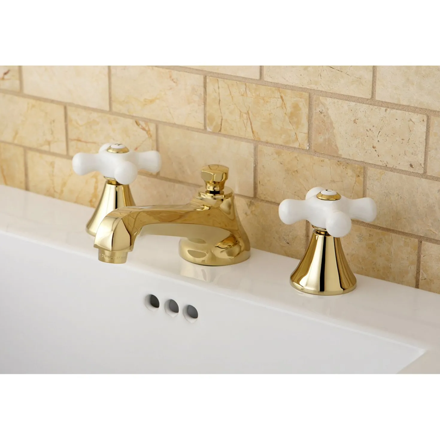 Kingston Brass 8" Widespread Bathroom Faucet with Brass Pop-Up