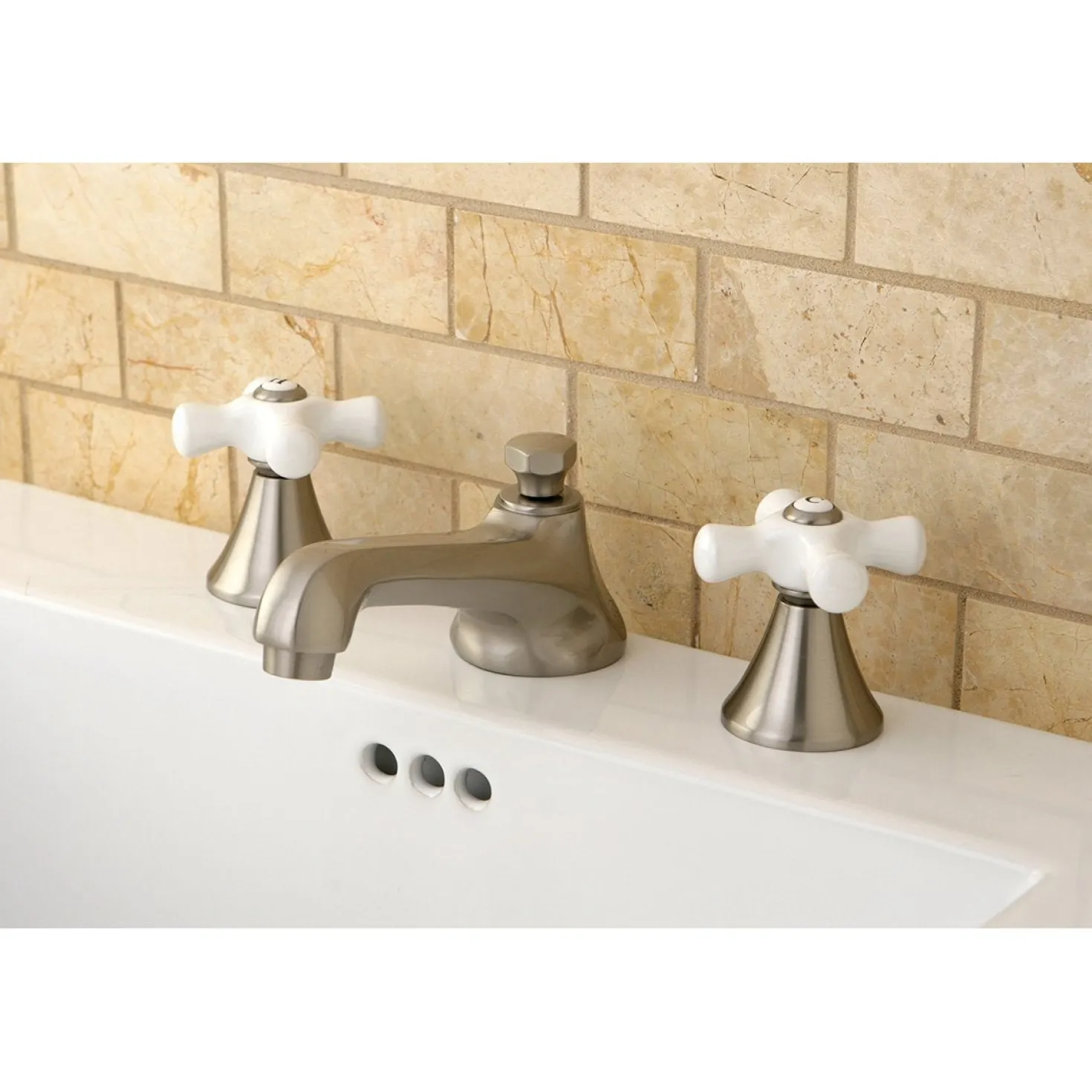 Kingston Brass 8" Widespread Bathroom Faucet with Brass Pop-Up