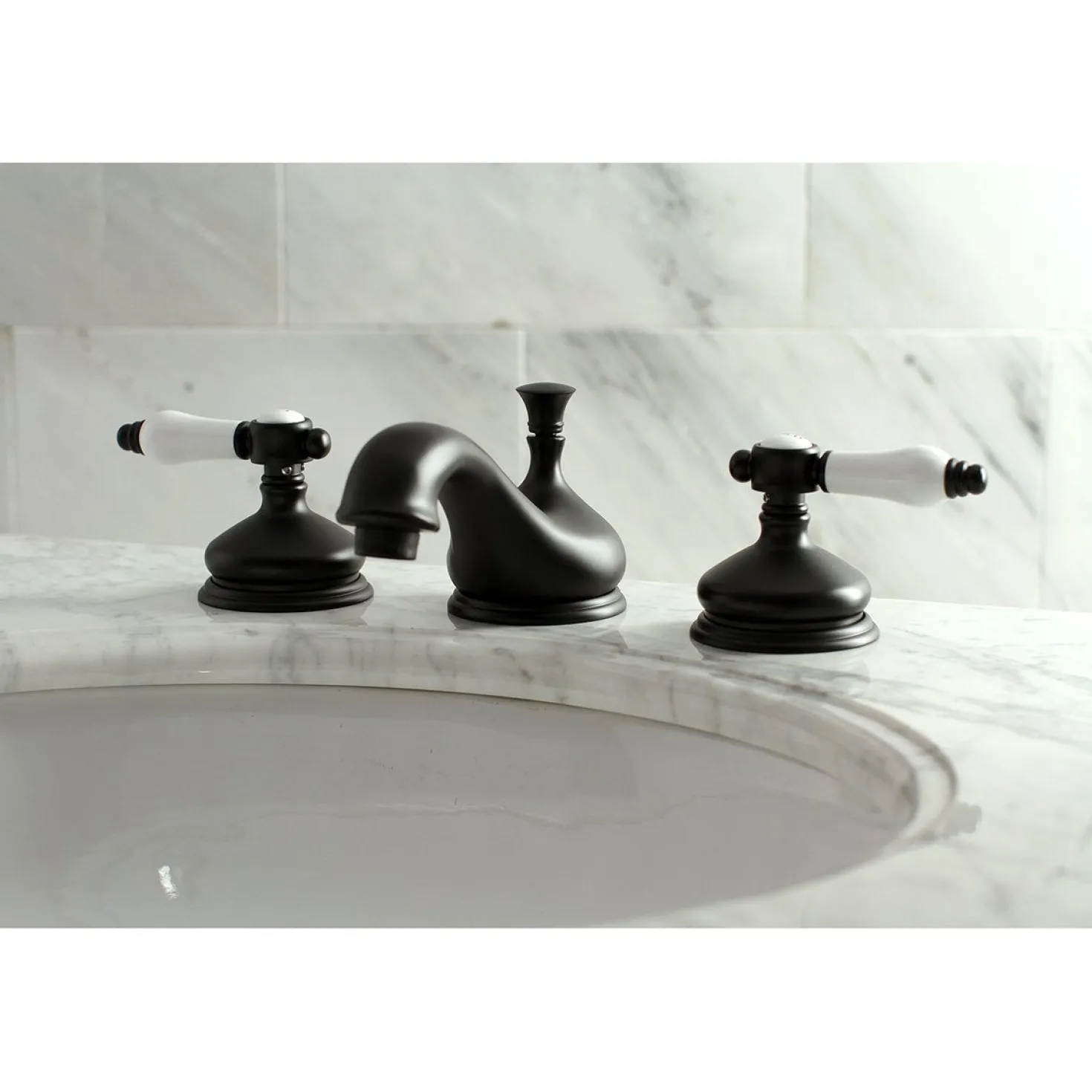 Kingston Brass 8" Widespread Deck Mount Bathroom Faucet