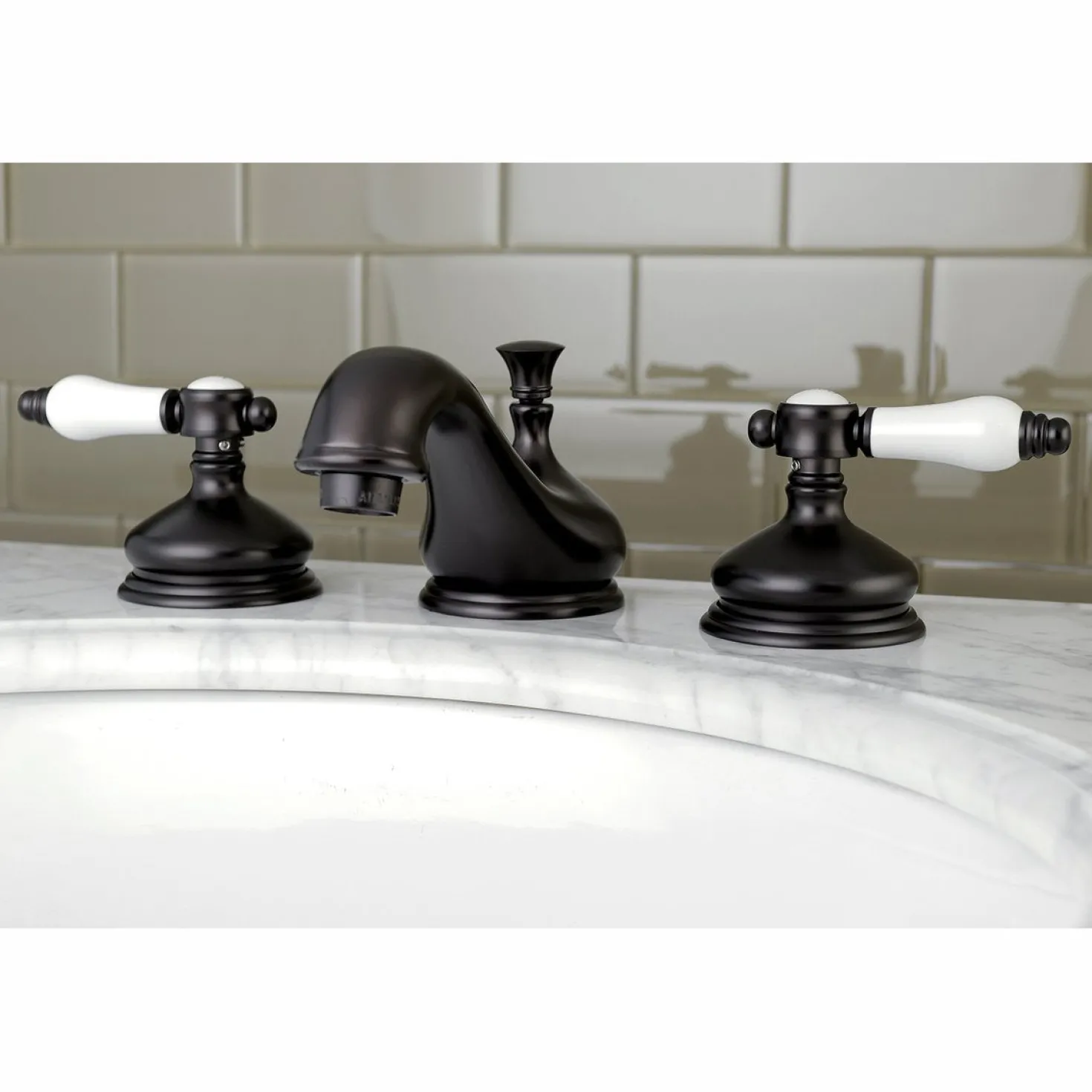Kingston Brass 8" Widespread Deck Mount Bathroom Faucet