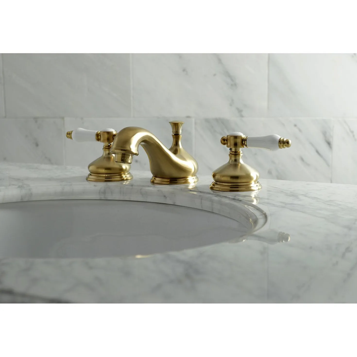 Kingston Brass 8" Widespread Deck Mount Bathroom Faucet