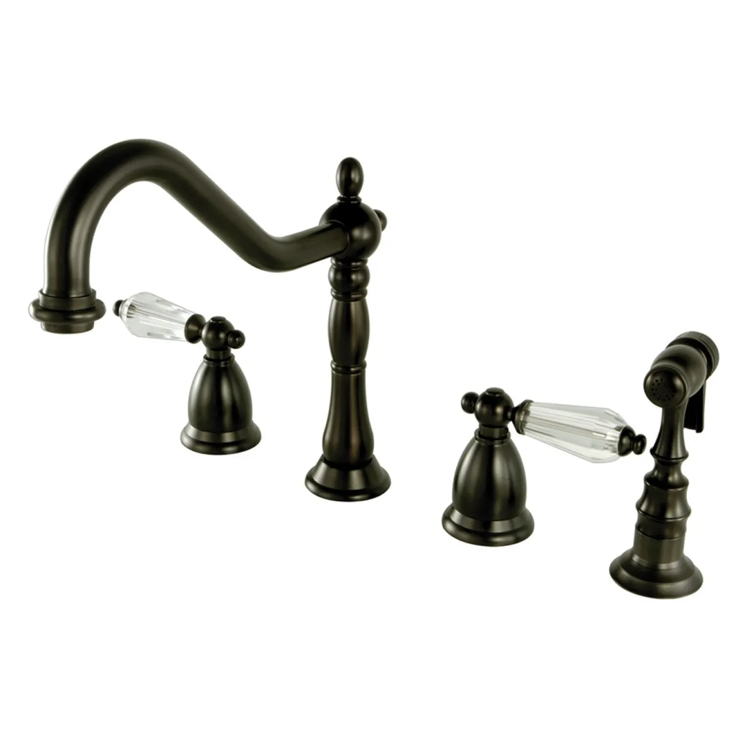 Kingston Brass Widespread Kitchen Faucet with Brass Sprayer