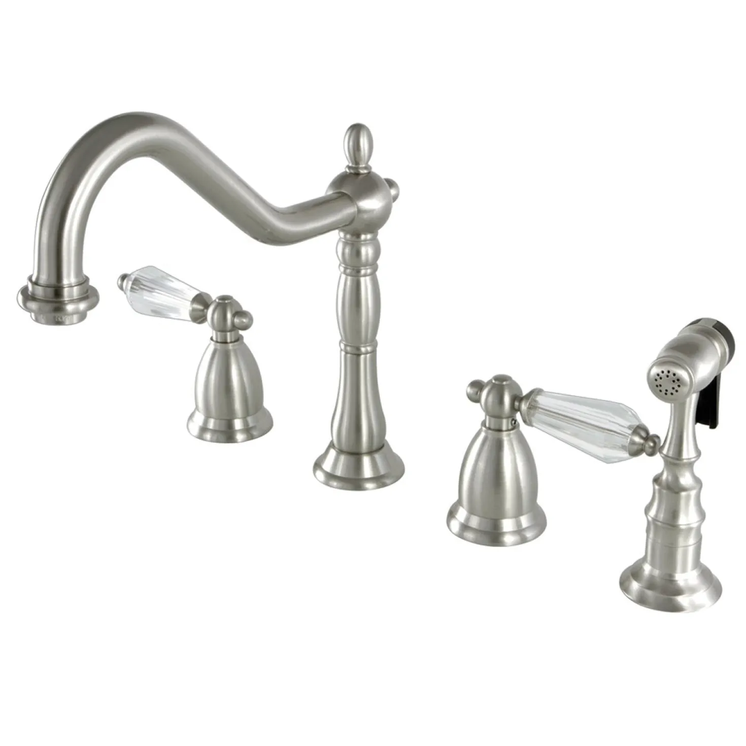 Kingston Brass Widespread Kitchen Faucet with Brass Sprayer