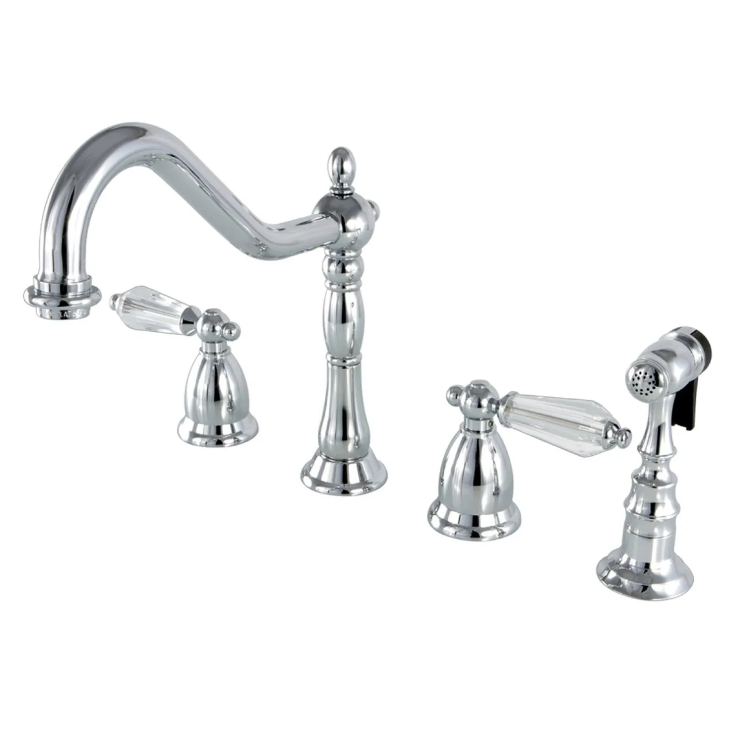 Kingston Brass Widespread Kitchen Faucet with Brass Sprayer