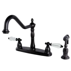 Kingston Brass Wilshire 8" Centerset Kitchen Faucet with Brass Sprayer
