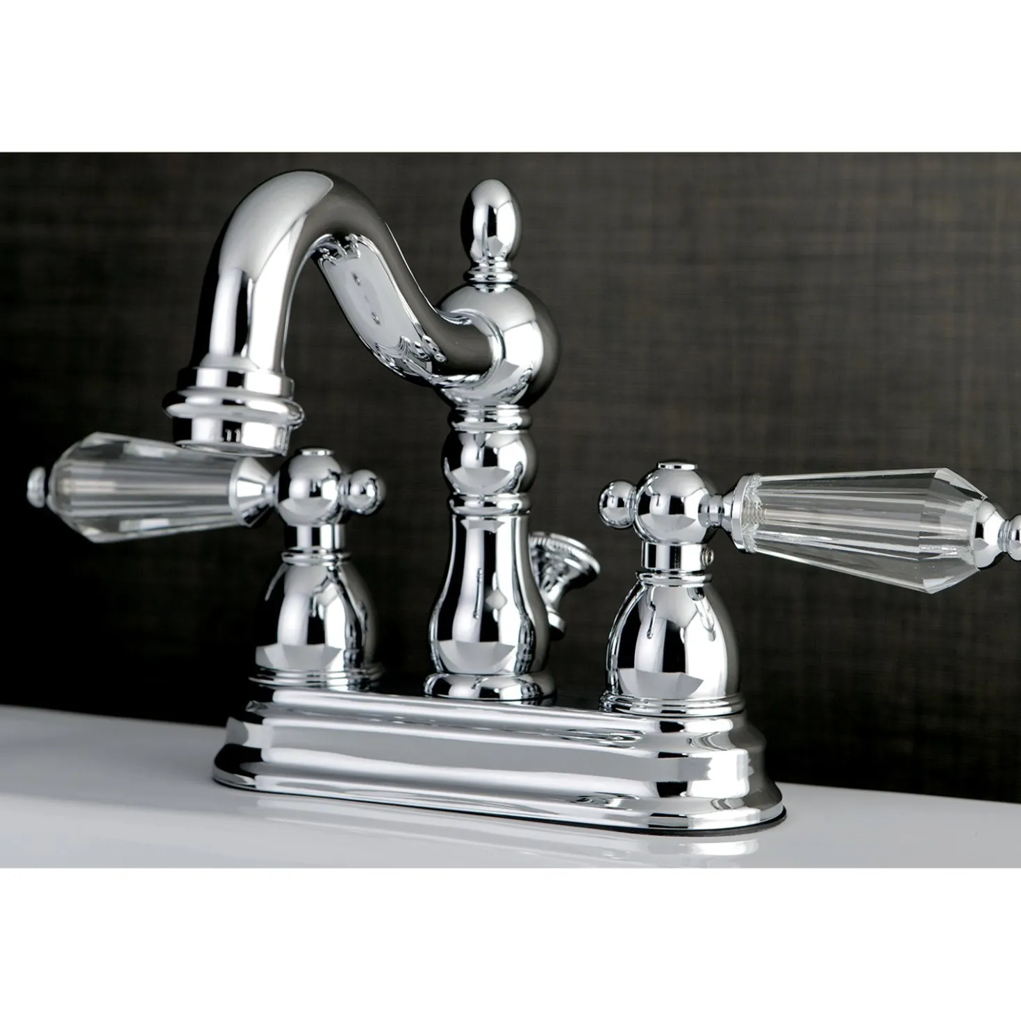 Kingston Brass Wilshire Classic 4" Centerset Lavatory Faucet with Brass Pop-up