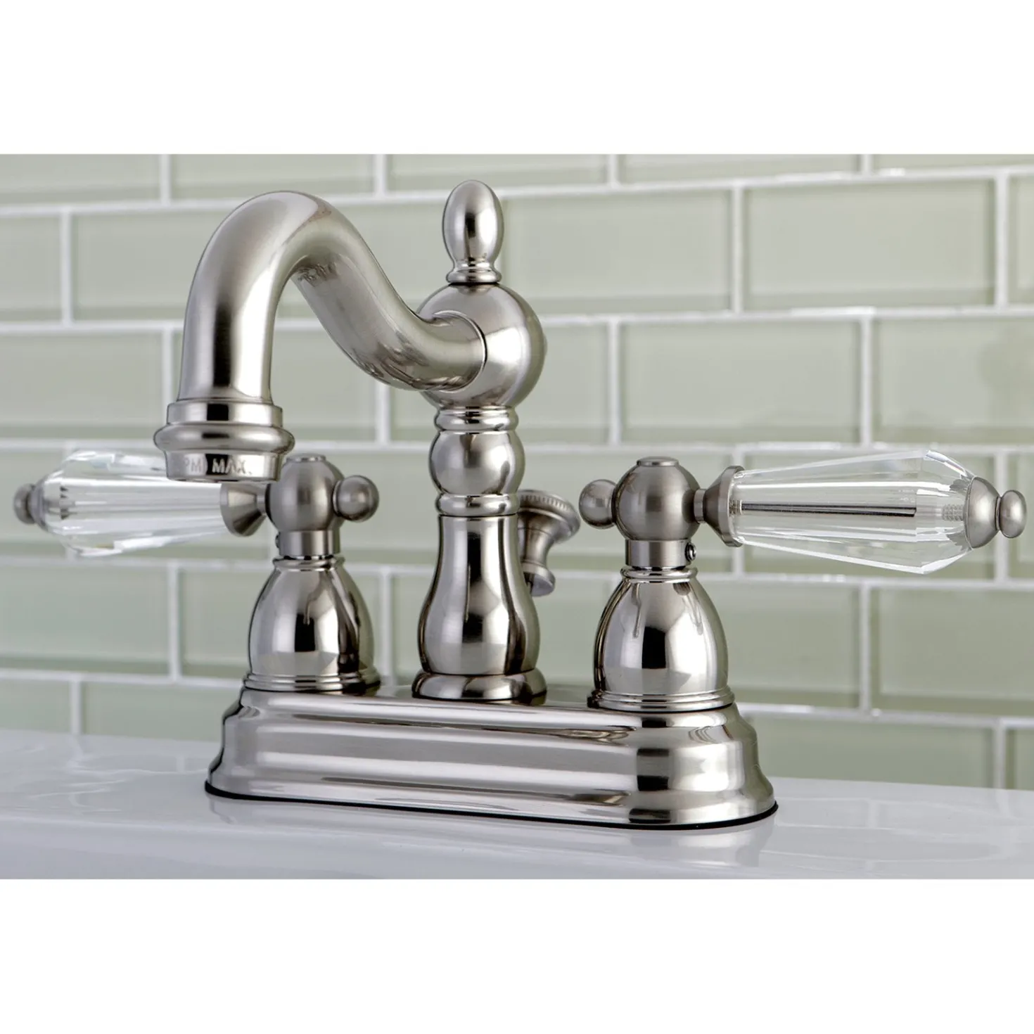 Kingston Brass Wilshire Classic 4" Centerset Lavatory Faucet with Brass Pop-up