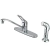 Kingston Brass Wyndham Single Handle Kitchen Faucet with Chrome Sprayer