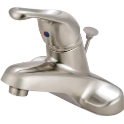 Kingston Brass Wyndham Single Handle 4" Centerset Lavatory Faucet with Brass Pop-up in Satin Nickel