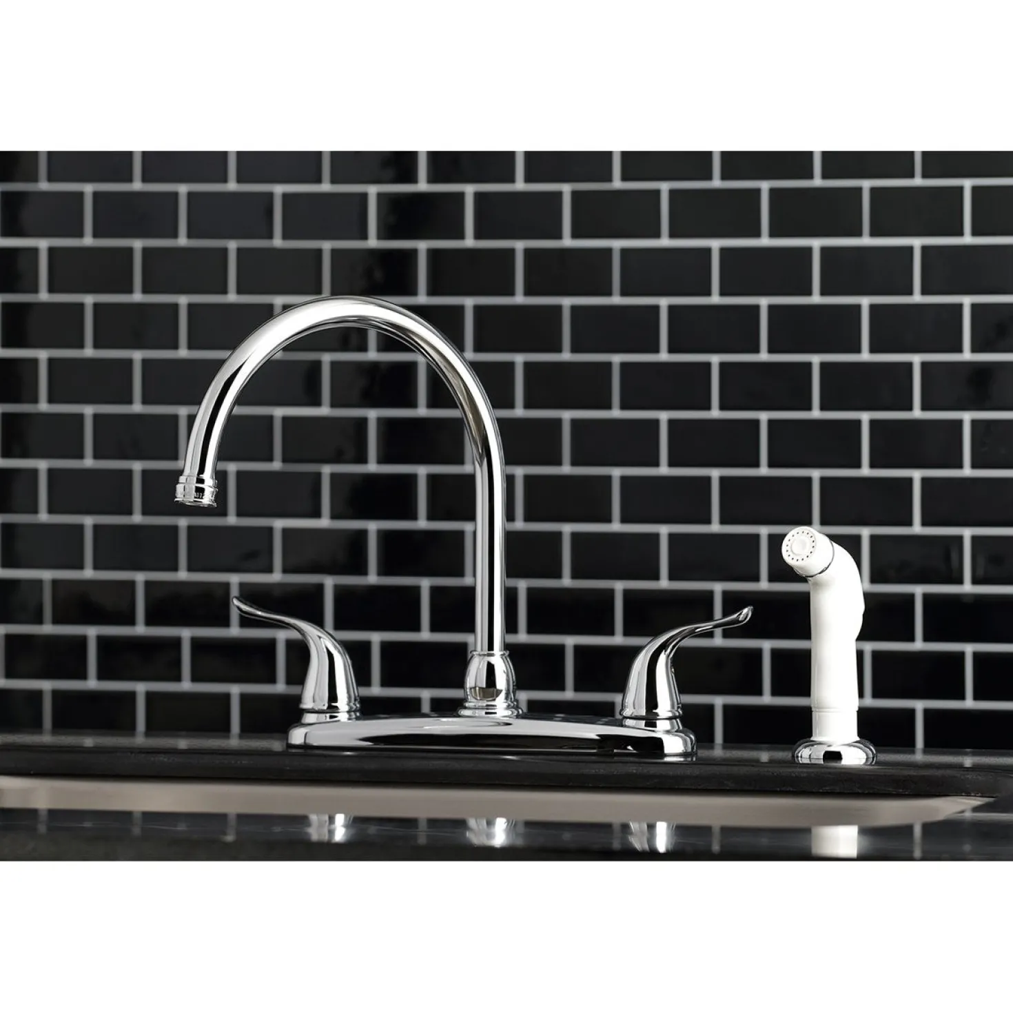 Kingston Brass Yosemite 8" Centerset Kitchen Faucet with Sprayer