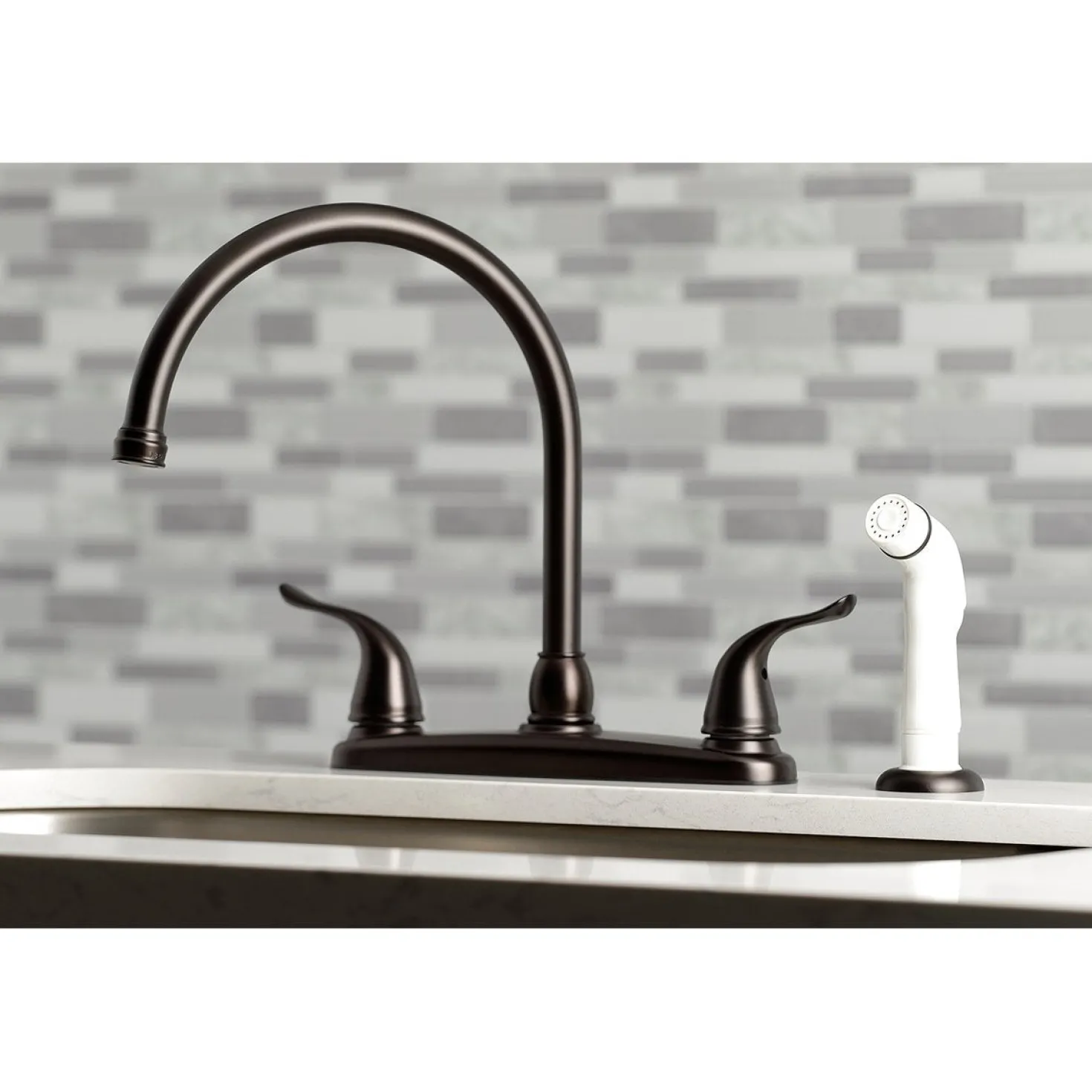 Kingston Brass Yosemite 8" Centerset Kitchen Faucet with Sprayer