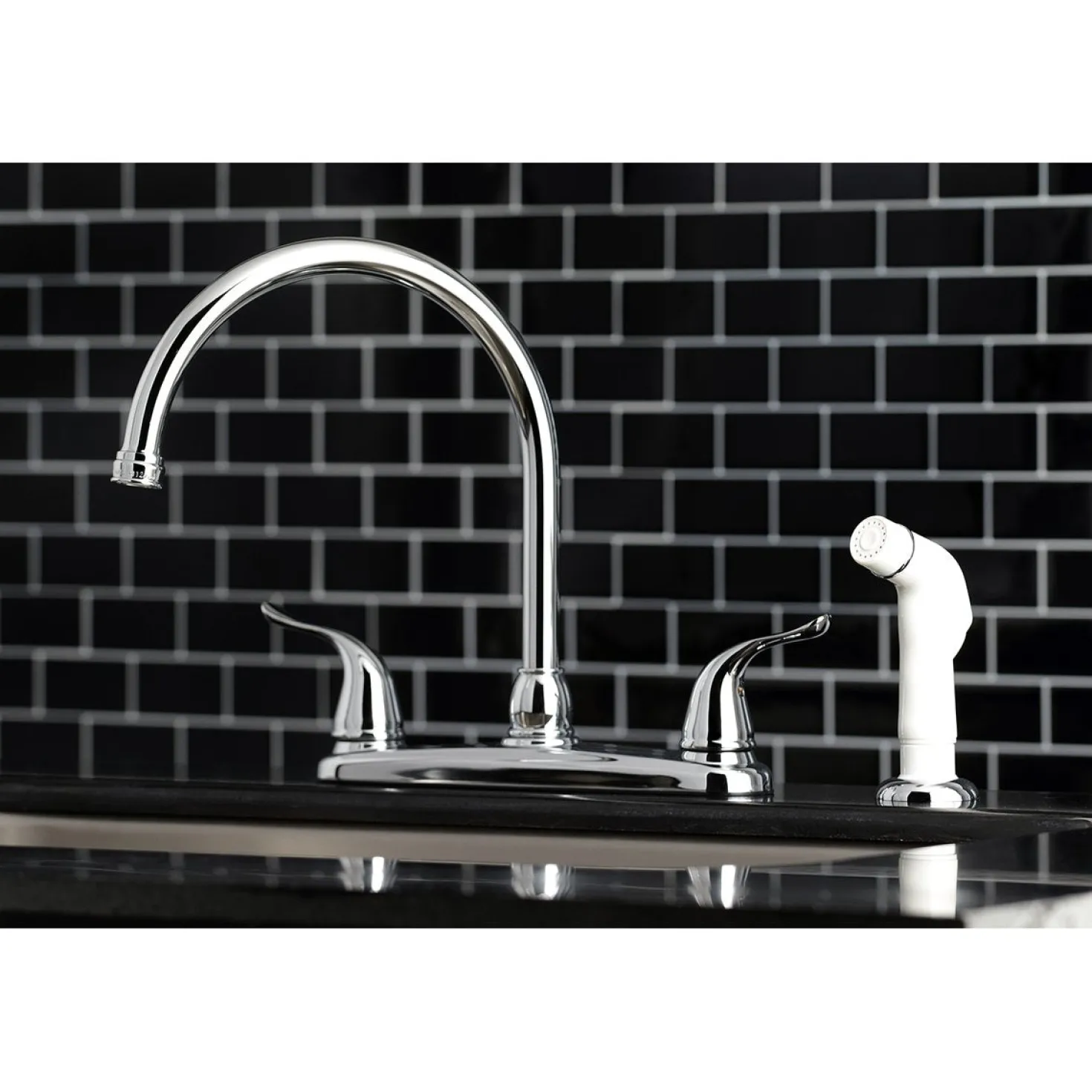 Kingston Brass Yosemite 8" Centerset Kitchen Faucet with Sprayer