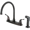 Kingston Brass Yosemite 8-Inch Centerset Kitchen Faucet with Matching Side Sprayer
