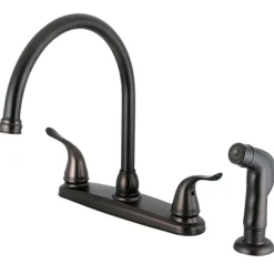 Kingston Brass Yosemite 8-Inch Centerset Kitchen Faucet with Matching Side Sprayer