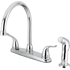 Kingston Brass Yosemite 8-Inch Centerset Kitchen Faucet with Matching Side Sprayer