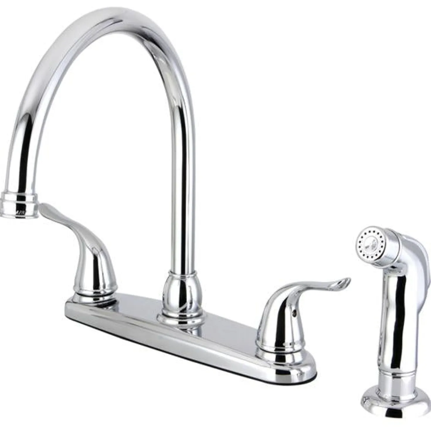 Kingston Brass Yosemite 8-Inch Centerset Kitchen Faucet with Matching Side Sprayer