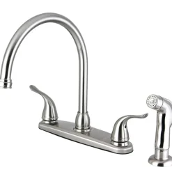 Kingston Brass Yosemite 8-Inch Centerset Kitchen Faucet with Matching Side Sprayer