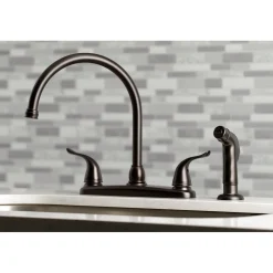 Kingston Brass Yosemite 8-Inch Centerset Kitchen Faucet with Sprayer