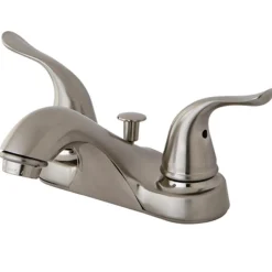 Kingston Brass Yosemite 4-Inch Centerset Two Handle Lavatory Faucet with Pop-up Drain