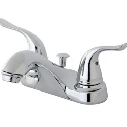 Kingston Brass Yosemite 4-Inch Centerset Two Handle Lavatory Faucet with Pop-up Drain