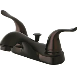 Kingston Brass Yosemite 4-Inch Centerset Two Handle Lavatory Faucet with Pop-up Drain
