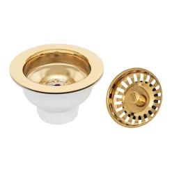 3.5" Kitchen, Prep, Bar Basket Strainer Drain - Polished Brass