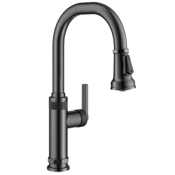 KRAUS Allyn Black Stainless Nut & Bolt Diamond Cut Kitchen Faucet