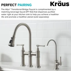 KRAUS Allyn Bridge Faucet with Pull-Down Sprayhead in Spot Free Stainless Steel