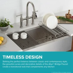 KRAUS Allyn Bridge Faucet with Pull-Down Sprayhead in Spot Free Stainless Steel