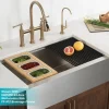 KRAUS Allyn Bridge Faucet with Pull-Down Sprayhead in Brushed Gold