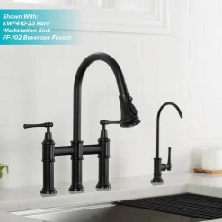KRAUS Allyn Bridge Faucet with Pull-Down Sprayhead in Matte Black