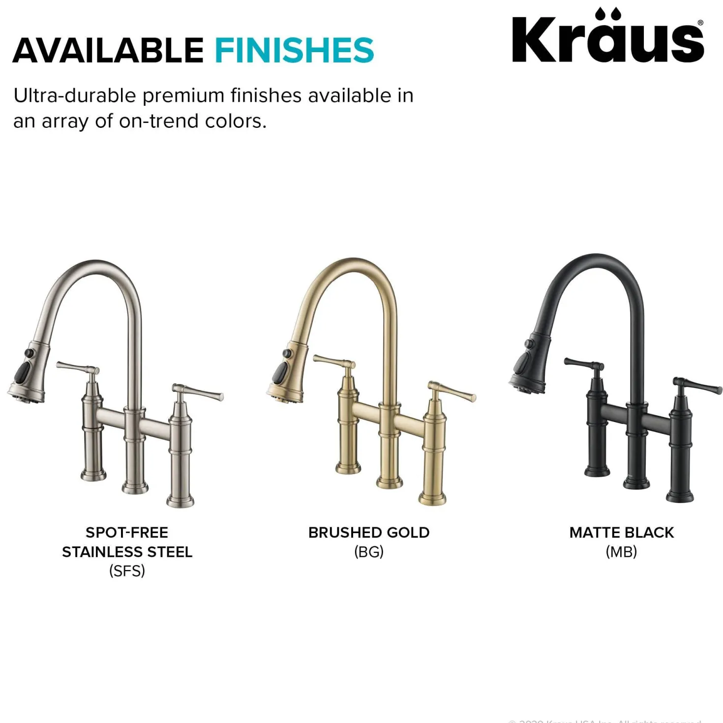 KRAUS Allyn Bridge Faucet with Pull-Down Sprayhead in Matte Black