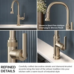 KRAUS Allyn Chrome Nut & Bolt Diamond Cut Kitchen Faucet