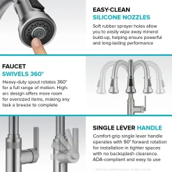 KRAUS Allyn Chrome Nut & Bolt Diamond Cut Kitchen Faucet