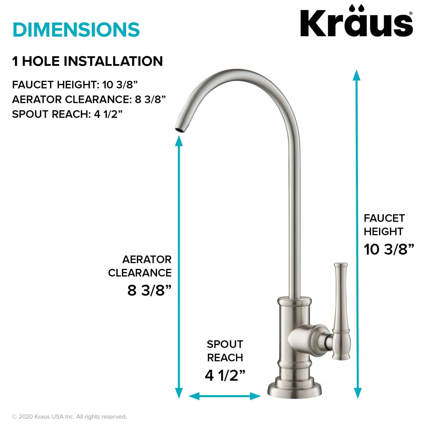 KRAUS Allyn Drinking Water Dispenser Kitchen Faucet in Spot Free Stainless Steel