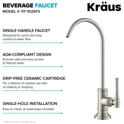 KRAUS Allyn Drinking Water Dispenser Kitchen Faucet in Spot Free Stainless Steel