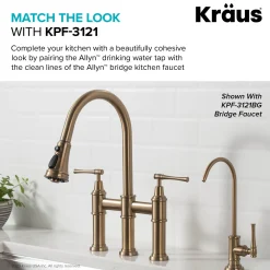 KRAUS Allyn Drinking Water Dispenser Kitchen Faucet in Brushed Gold