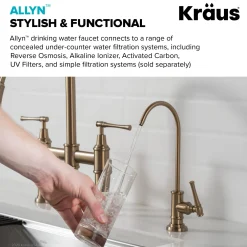 KRAUS Allyn Drinking Water Dispenser Kitchen Faucet in Brushed Gold