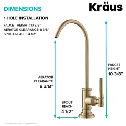 KRAUS Allyn Drinking Water Dispenser Kitchen Faucet in Brushed Gold