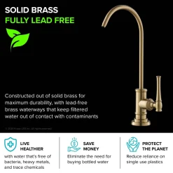 KRAUS Allyn Drinking Water Dispenser Kitchen Faucet in Brushed Gold